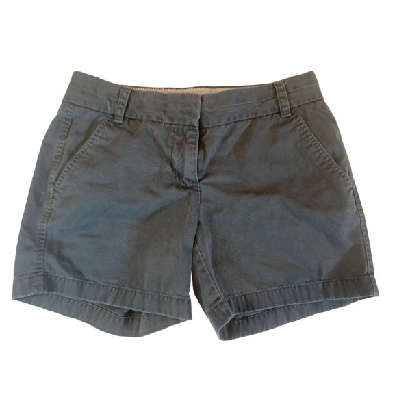 J. Crew Womens Chino Broken In Shorts 68925SU12 100% Cotton Low Rise Black SZ 2 - Picture 1 of 8